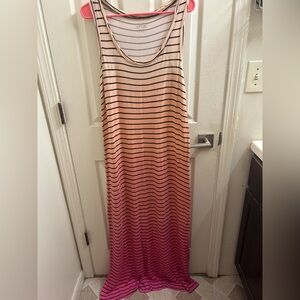 Apt. 9 Pink and Black Striped Maxi Dress